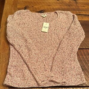 J. Jill Pink and White Knit Sweater